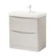 image 1 of Bathroom Floor Standing 2-Drawer Vanity Unit with Basin 800mm Wide - Cashmere - (Arch) - Brassware Not Included | Grey | Grey | 1