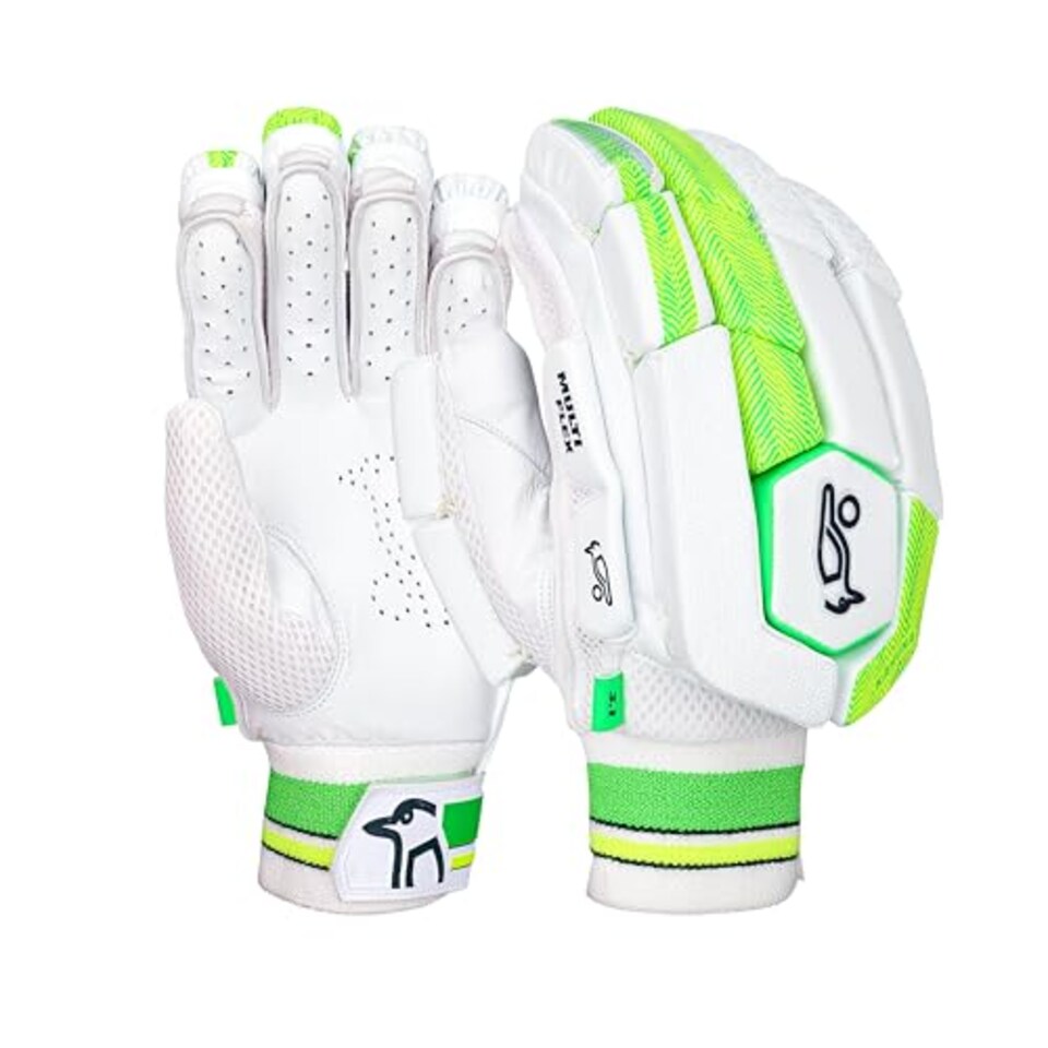 image 1 of Kookaburra Kahuna 3.1 Batting Gloves (Adult Right Hand), White & Lime