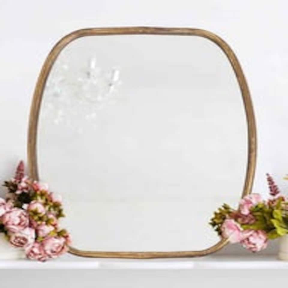 image 1 of Distressed Gold Wall Mirror Gold