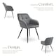 image 3 of Dining Chair Marilyn - velvet look, quilted pattern - per piece Grey | Grey/Black