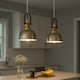 image 5 of CGC GEORGIE Industrial Metal Pendant Light Champagne & White inner with Brass Fitting Gold | Champagne