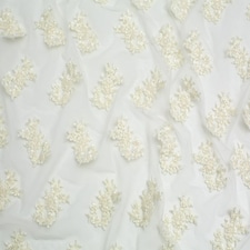 Minerva Core Range Cream Beaded Embroidered Tulle Lace Fabric for Bridal, Dressmaking, 137cm / 53" Wide - per metre