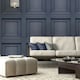 image 3 of Belgravia Amara Wood Panel Vinyl Textured Wallpaper - Dark Blue - 10m x 53cm Blue