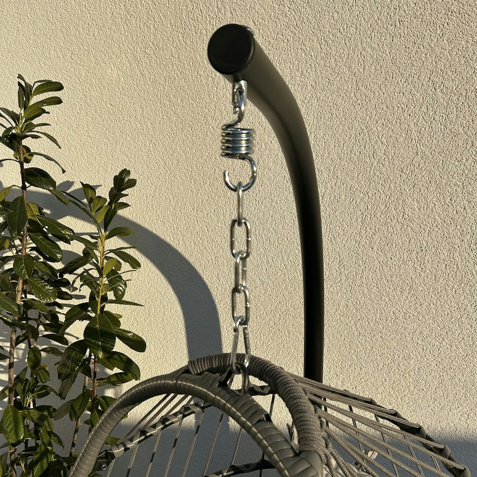 image 1 of Azura Hanging Egg Chair - Swing Pod Egg Chair - Large with deep Grey Cushions