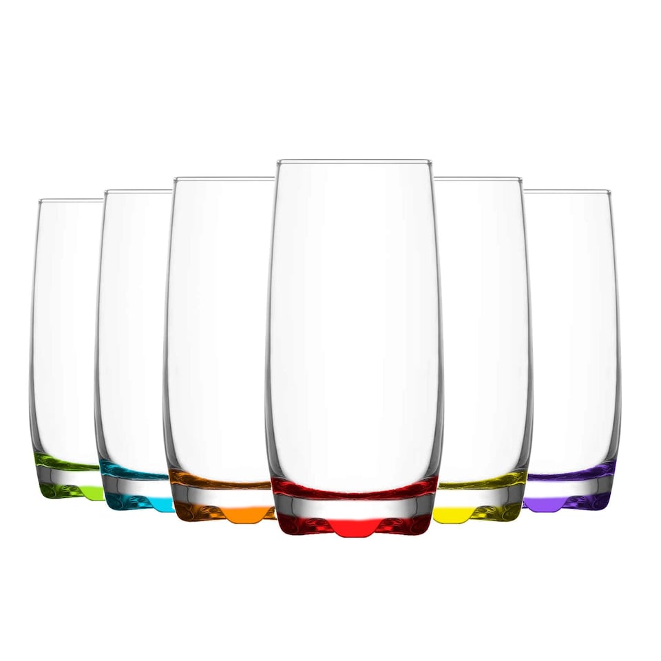 image 1 of LAV Adora Coloured Highball Glasses - 390ml - 6 Colours - Pack of 6 | Multi | Multi