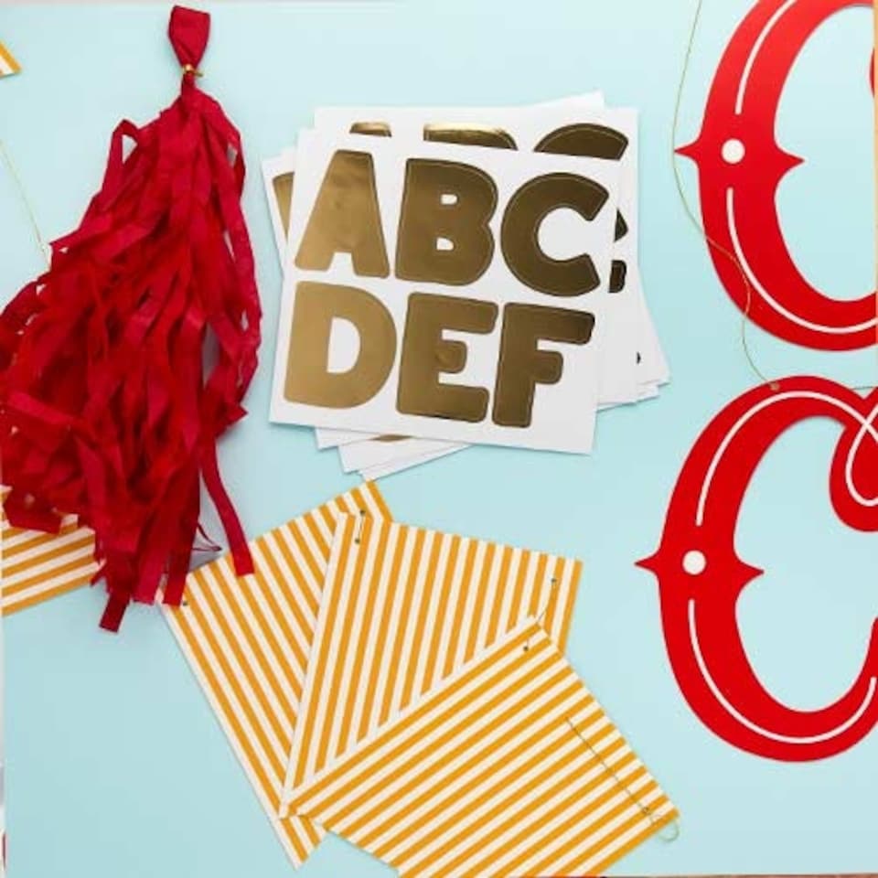 image 1 of Customisable Name Circus Card Banner 2m | Gold