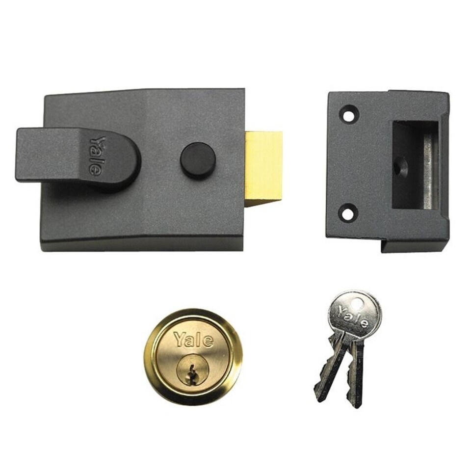 Yale Locks 91 Basic Nightlatch 60mm Backset Dmg Finish Box - Multi Colour - One Size Multi