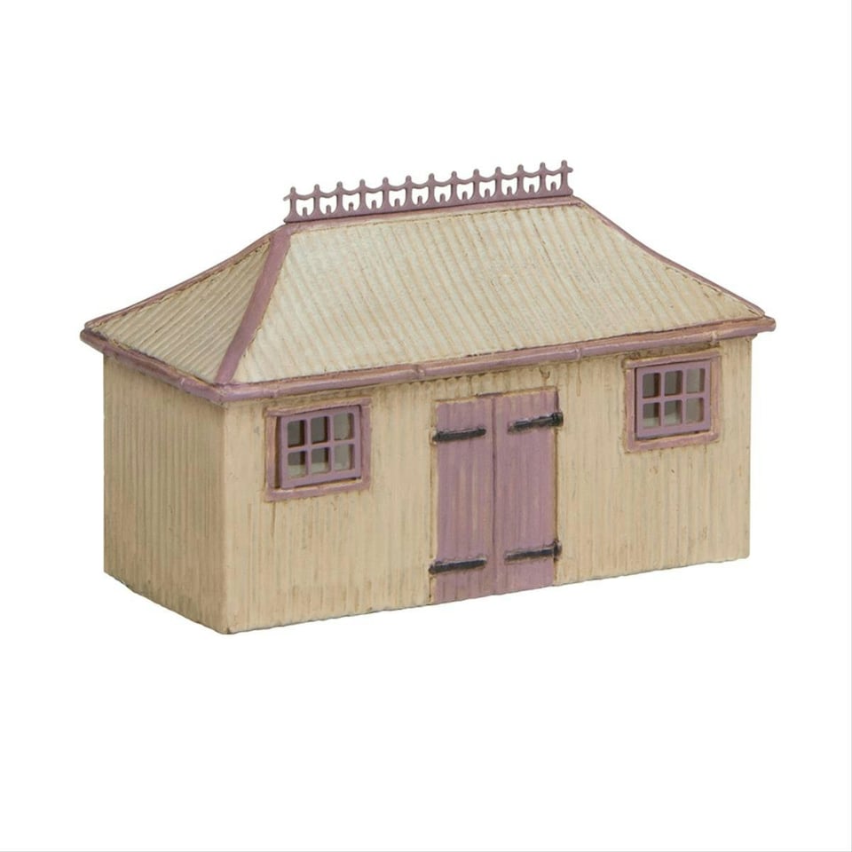 image 1 of Graham Farish Scenecraft Pagoda Shed & Store Salmon/Cream (Pre-Built)
