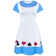 image 1 of Alice In Wonderland Womens/Ladies Costume Dress - White/Blue - L L