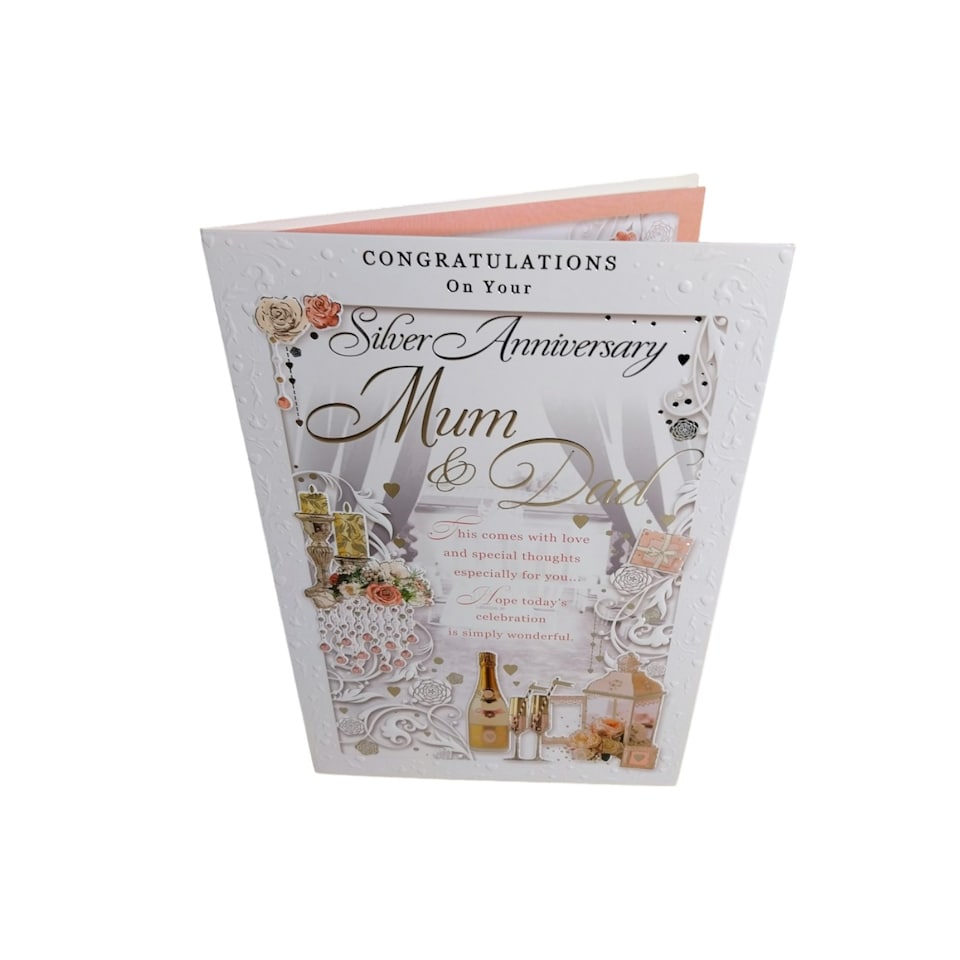 image 1 of Congratulations On Your Silver Anniversary Mum & Dad Opacity Card