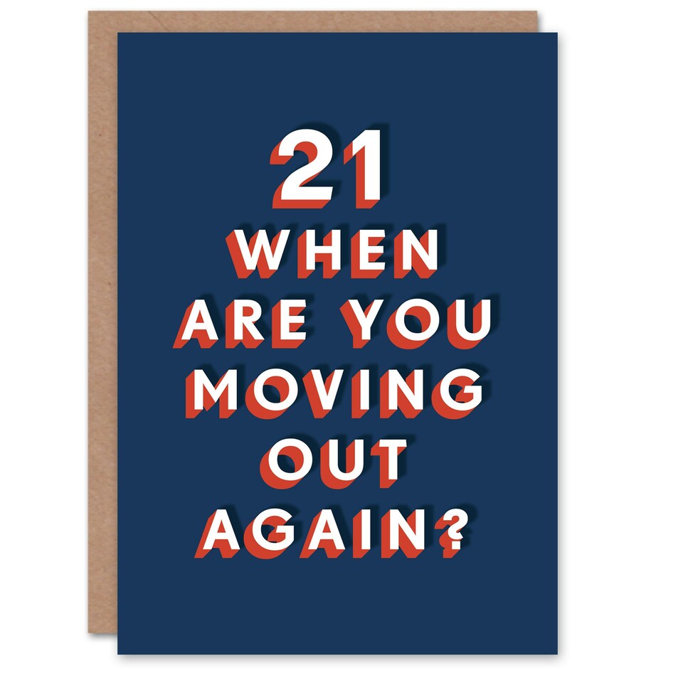image 1 of Moving Out 21 Year Old Cheeky For Him Funny 21st Birthday Card