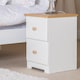 image 4 of Colorado 2 Drawer Bedside Cabinet Soft White Painted Finish with Oak Woodgrain Top, Bedroom Furniture | White | Soft White | 1