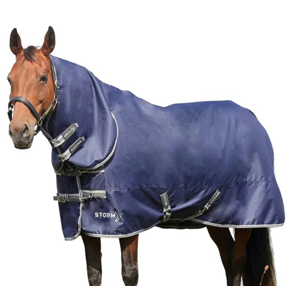 image 1 of StormX Empra 100 Combi Combo Neck Horse Turnout Rug - Navy - 5´ 3"