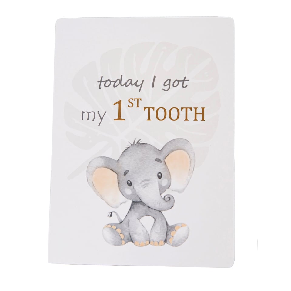 image 1 of Cute Unisex Little ones Elephant Grey Quirky and Fun Set of 24 Milestone Cards