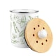 image 5 of Green Herbs Food Waste Caddy - Metal 2L Decorative Kitchen Compost Bin
