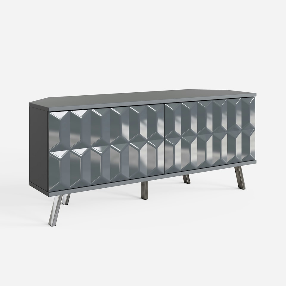 image 1 of Frank Olsen Elevate 1200 Corner Tv Cabinet Grey | Grey