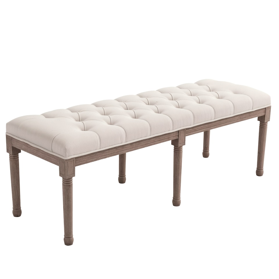 image 1 of HOMCOM Stool Bench 3 Person Chic Button Tufted Bedside Seat End Hallway
