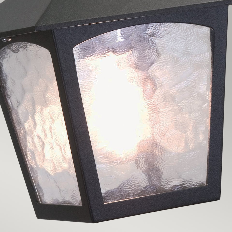image 1 of York 1 Light Outdoor Ceiling Chain Lantern Black IP43, E27
