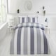 image 2 of PH Chambray Stripe Duvet Cover Set with Pillowcase Blue | Super King