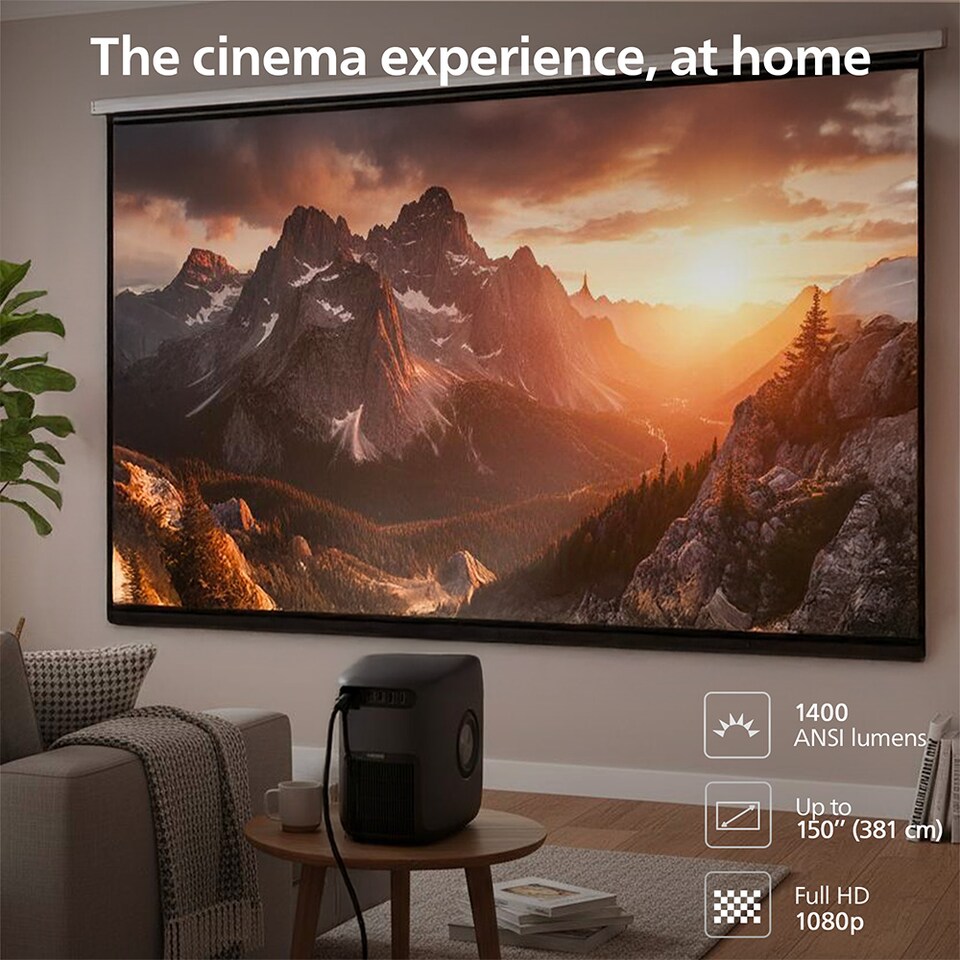 image 1 of Philips Neopix 950 Projector Grey- 2 LCD, 150", 1080p, 12-Watts stereo, HDMI