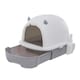 image 5 of Living and Home Enclosed Cat Litter Box for Big Cats | Grey