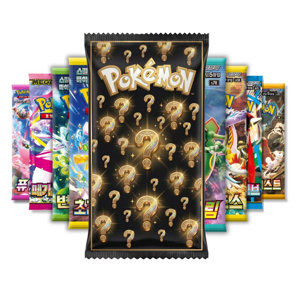 image 1 of Pokemon Korean Assorted Booster Pack Bundle - 8 Pack Mystery Mix
