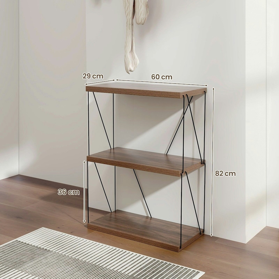 image 1 of COSTWAY 3-Tier Display Rack Industrial Storage Shelving Unit