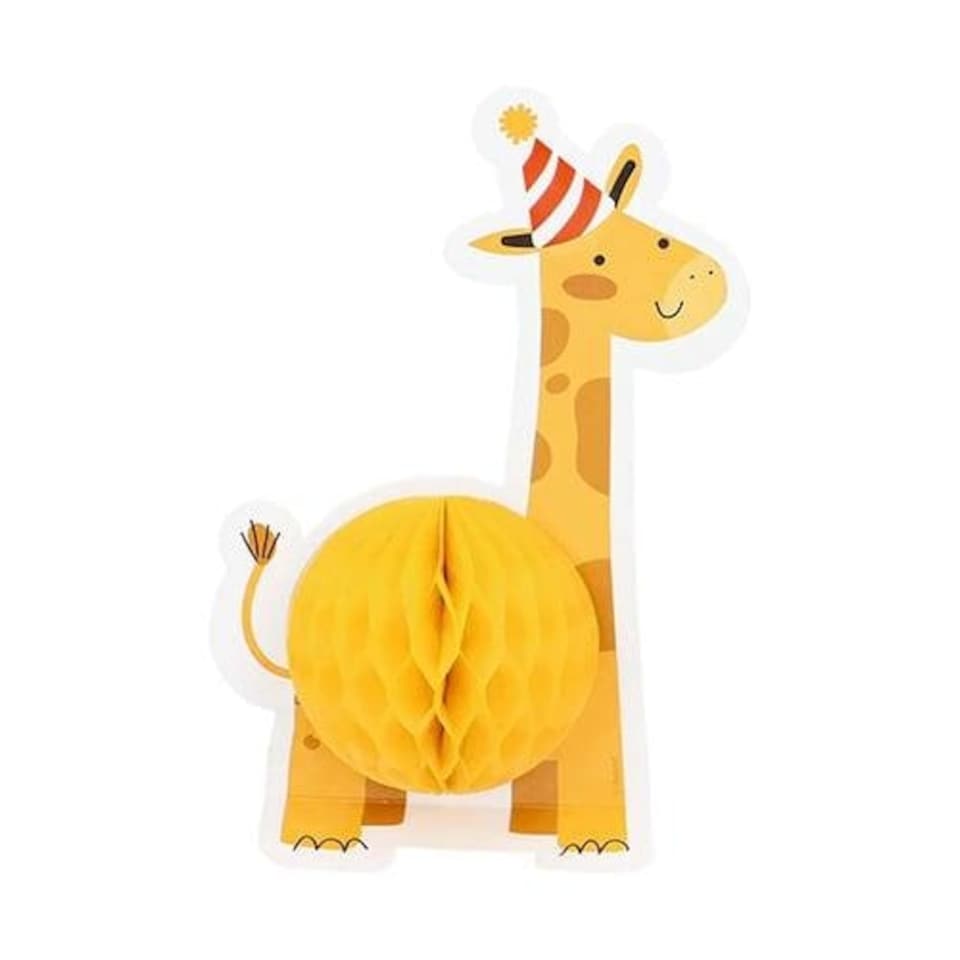 image 1 of Safari Animals Paper Honeycomb Table Decorations - Pack of 4