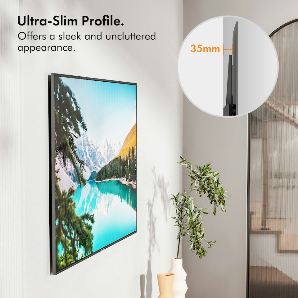 image 1 of VonHaus Ultra-Slim TV Wall Bracket for 60-120" Screens, 120kg Capacity