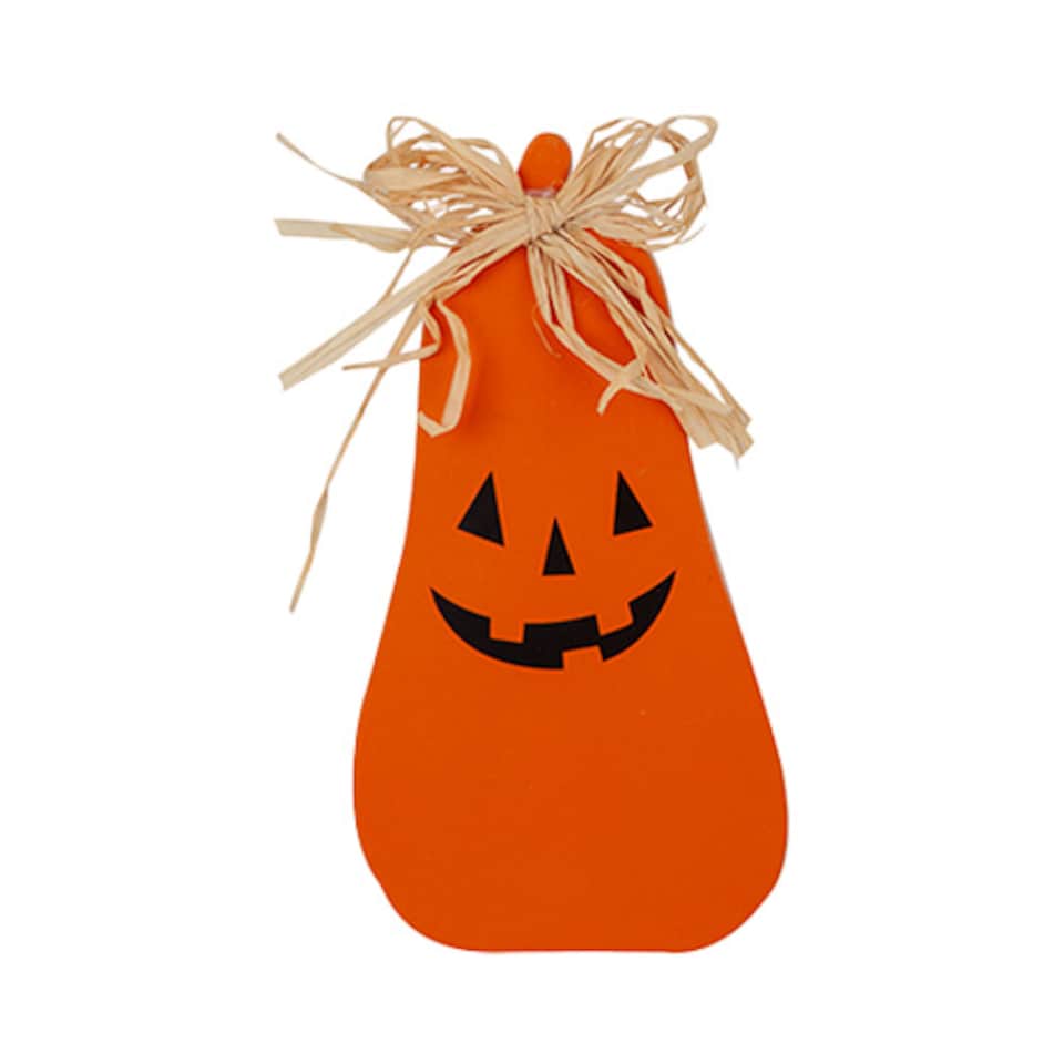 Tall Pumpkin Wooden Halloween Table Decoration 15cm