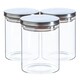 image 1 of Argon Tableware Scandi Storage Jars with Metallic Lids - 750ml - Silver - Pack of 3
