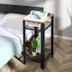 image 8 of HOMCOM Modern Side Table with 2-Tier Shelves End Table for Bedroom, Living Room Yellow
