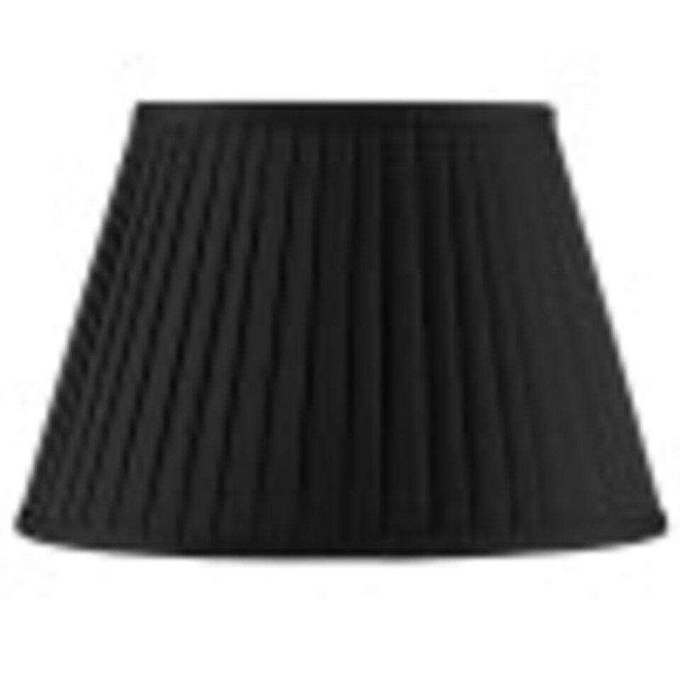 image 1 of 40cm Black Poly Cotton Pleat Lamp Shade For Table Lamps and Floor Lamps