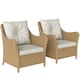 image 9 of Outsunny 2 Pieces Rattan Garden Chairs, Cushioned Rattan Chairs Grey | Light Grey