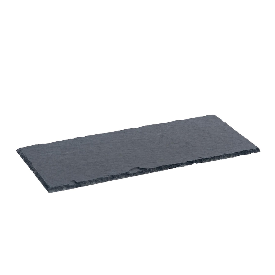 image 1 of Argon Tableware Slate Dinner Plate - 29 x 12cm - Rectangular Natural Slate Rustic Raw Cut Serving Dish Cheese Board Savoury Mat | Grey | Grey | One Size | 1