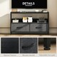 image 5 of HOMCOM TV Cabinet, TV Console Unit with 2 Foldable Linen Drawers Black