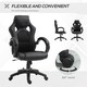 image 5 of Vinsetto Racing Gaming Chair, PU Leather Swivel Office Gamer Chair Black