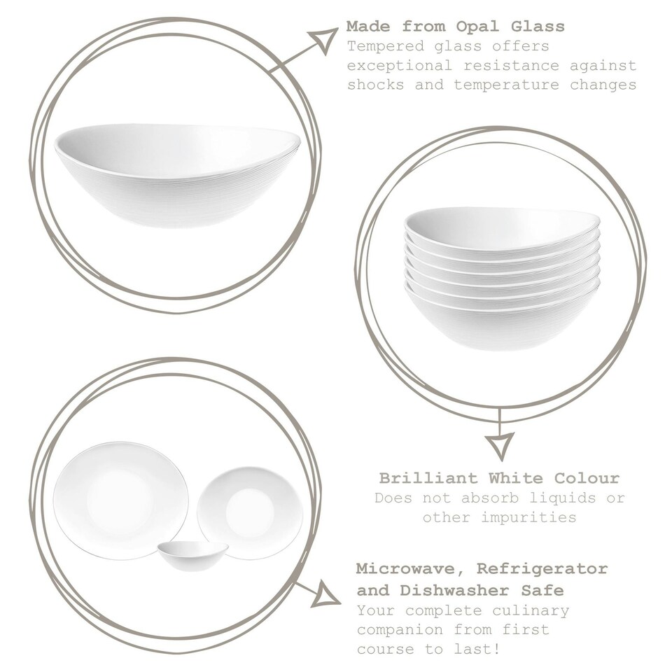 image 1 of Bormioli Rocco Prometo Glass Serving Bowl - 15cm - White White