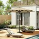image 2 of Living and Home Outdoor Solar 24 LED Lights Patio with Crank for Patio Market - Beige （No base included） White