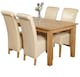 image 1 of Oslo 150 x 90 cm Medium Oak Dining Table and 4 Montana Leather Chairs | Cream | Cream