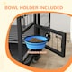 image 4 of PawHut 36" Heavy Duty Dog Crate on Wheels w/ Bowl Holder, Removable Tray