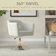 image 5 of HOMCOM Stylish Retro Linen Swivel Tub Chair Steel Frame Cream Whit
