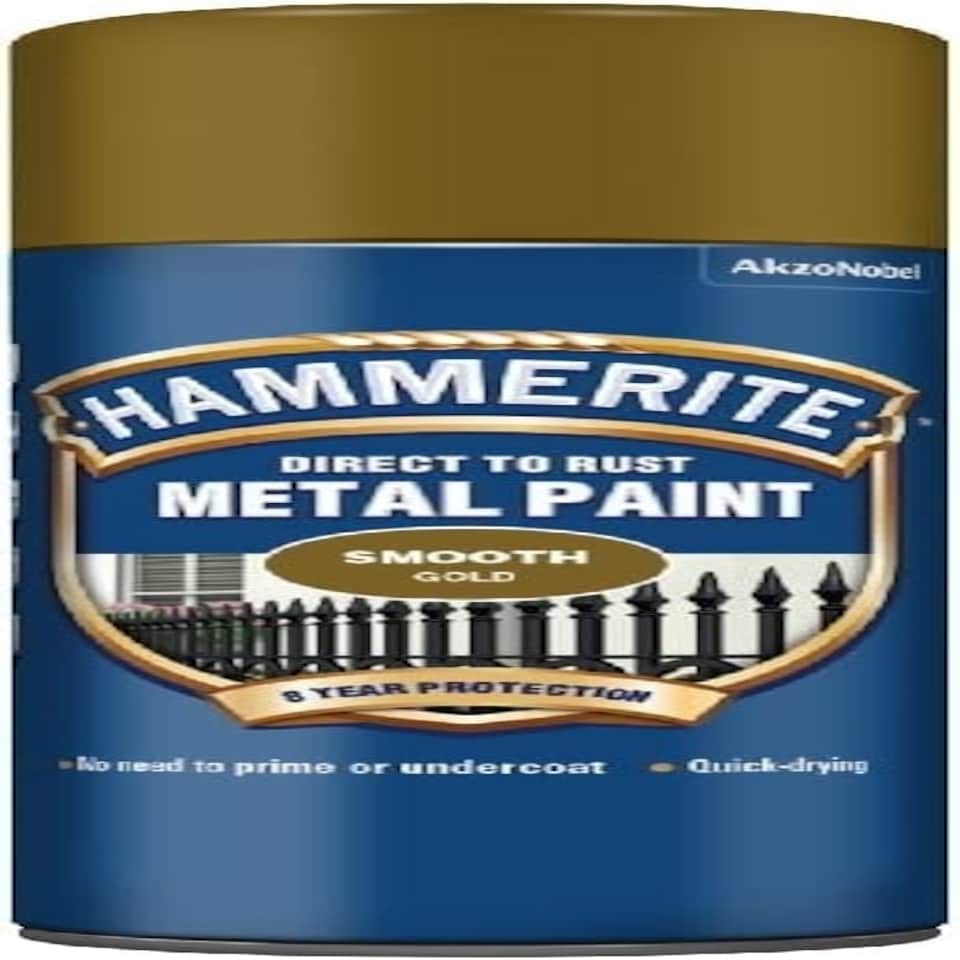 image 1 of Hammerite Metal Paint 400ml Aerosol Smooth Gold