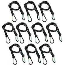 24" Bungee Strap with Metal Carabiners Hook Tie Down Fastener Holder 10pc