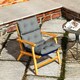 image 8 of Outsunny Adirondack Chair Cushion Rocking Chair Cushion w/ Ties Grey | Light Grey