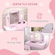 image 4 of AIYAPLAY Kids Dressing Table Set Make up w Stool, Drawer, for Playroom | Pink