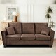 image 2 of Plush Velvet 3 Seat Sofa in Brown