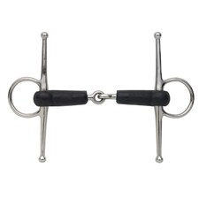 Shires Horse Full Cheek Snaffle Bit - Black/Silver - 5in