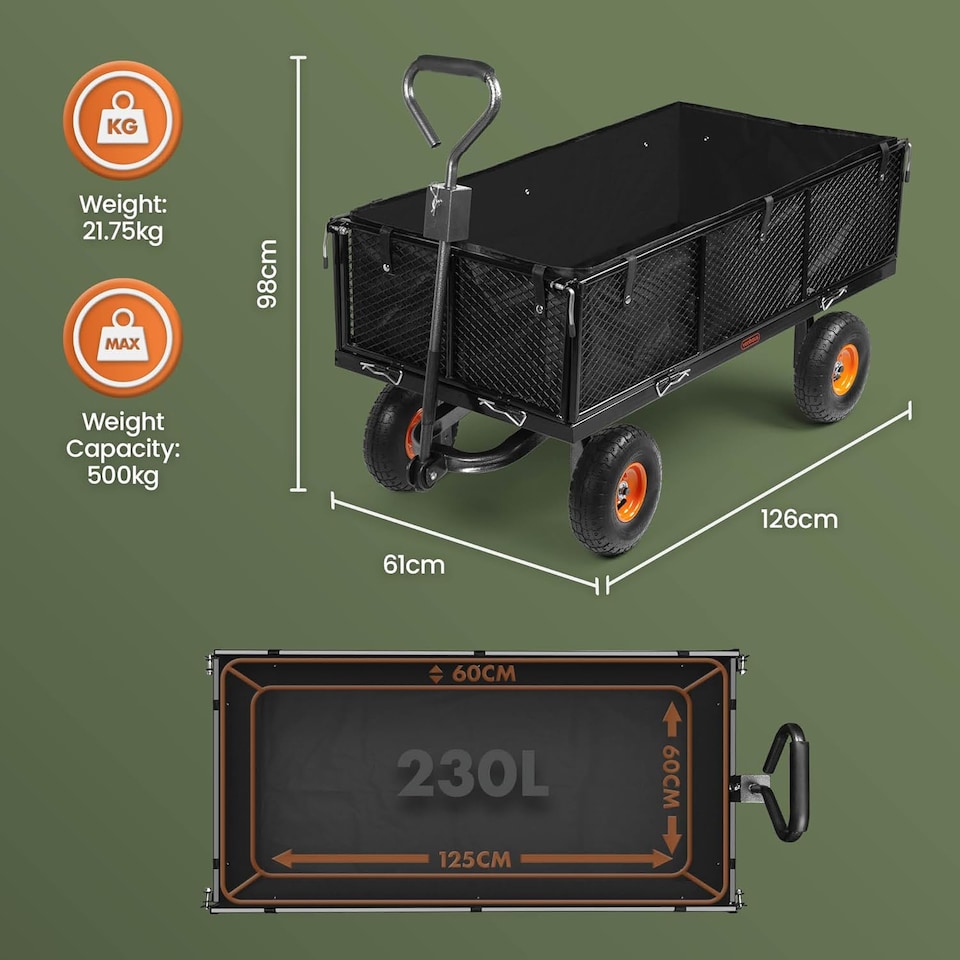 image 1 of VonHaus 230L Festival Cart on Wheels with 500Kg Max Load
