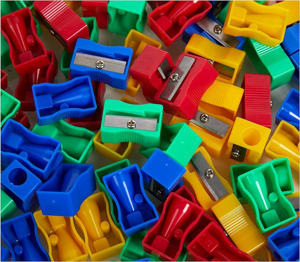 image 1 of Plastic Pencil Sharpeners Assorted (Pack of 100)